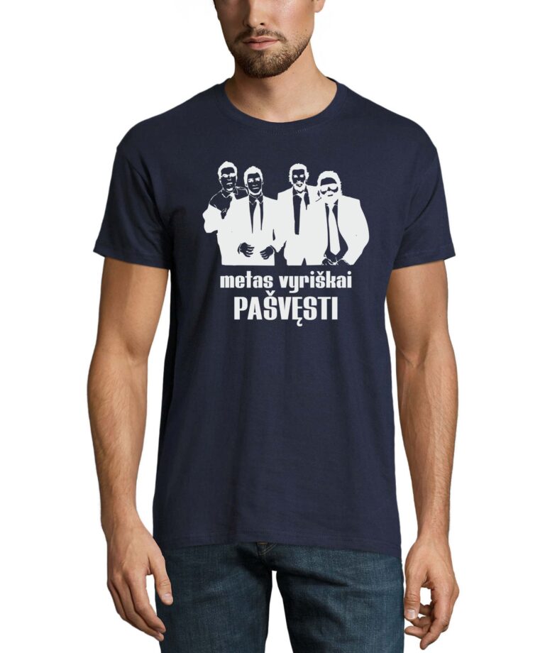 Marškinėliai bernvakariui su spauda Metas vyriškai pašvęsti