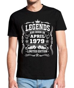 Juodi vyriški trumpomis rankovėmis medvilniniai marškinėliai su spauda Legends born