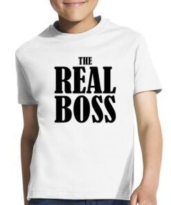 Vaikiški marškinėliai su spauda The real boss