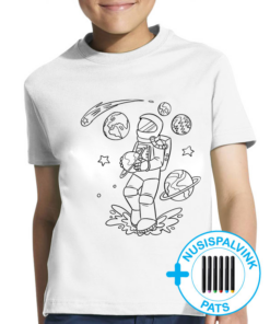 Vaikiški spalvinimo marškinėliai Kosmonautai