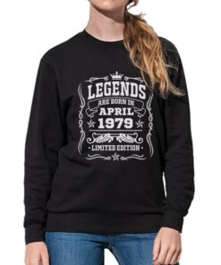 juodas moteriškas džemperis su spauda Legends