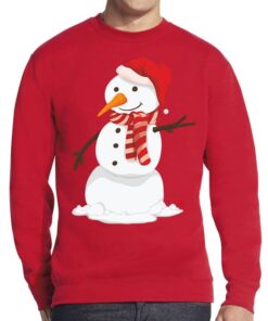 Raudonas vyriškas kalėdinis džemperis Sniego senis