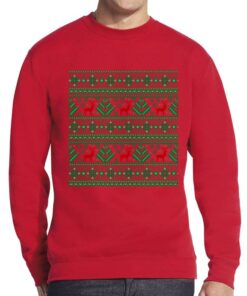 Raudonas vyriškas kalėdinis džemperis Kalėdiniai ornamentai