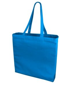 Mėlynas daugkartinio naudojimo medvilninis krepšys su norima spauda