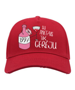 Raudona universali gimtadienio kepuraitė Gerėju