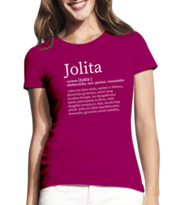 Burokėlių spalvos trumpomis rankovėmis vardinė maikutė moterims Jolita