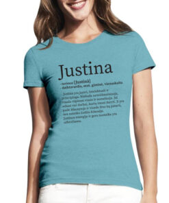 Elektrinės spalvos trumpomis rankovėmis vardinė maikutė moterims Justina