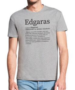 Trumpomis rankovėmis vyriška vardinė maikutė Edgaras