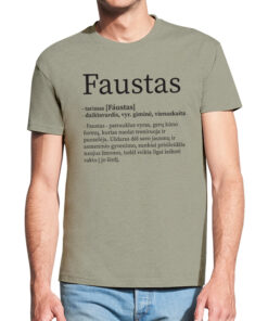 Trumpomis rankovėmis vyriška vardinė maikutė Faustas