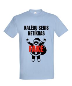 Universalūs marškinėliai "Kalėdų Senis FAKE" Žydra