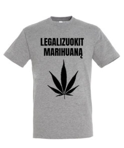 Universalūs marškinėliai "Legalizuokit žolę" pilka melanžinė