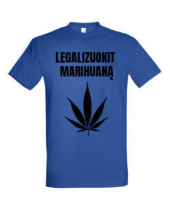 Universalūs marškinėliai "Legalizuokit žolę" royal mėlyna