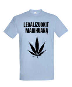 Universalūs marškinėliai "Legalizuokit žolę" Žydra