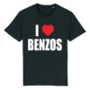 Universalūs ekologiški marškinėliai "I HEART BENZOS" juoda