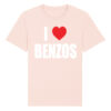 Universalūs ekologiški marškinėliai "I HEART BENZOS" Šviesi rožinė