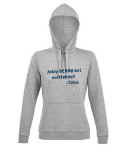 Moteriškas džemperis "Jokių-BERNŲ. " pilka melanžinė
