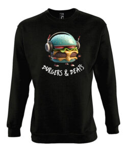 Universalus džemperis "Burgers & Beats" juoda