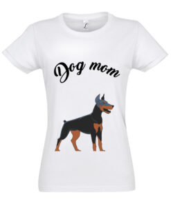 Moteriški marškinėliai "Dog mom" balta