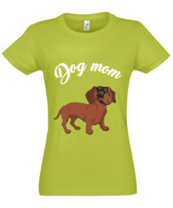 Moteriški marškinėliai "Dog mom" salotinė
