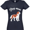 Moteriški marškinėliai "Dog mom" tamsiai mėlyna