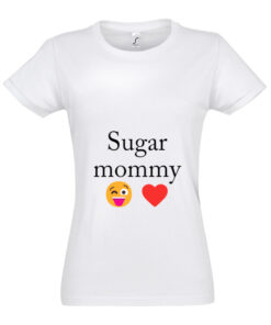 Moteriški marškinėliai "Sugar mommy" balta