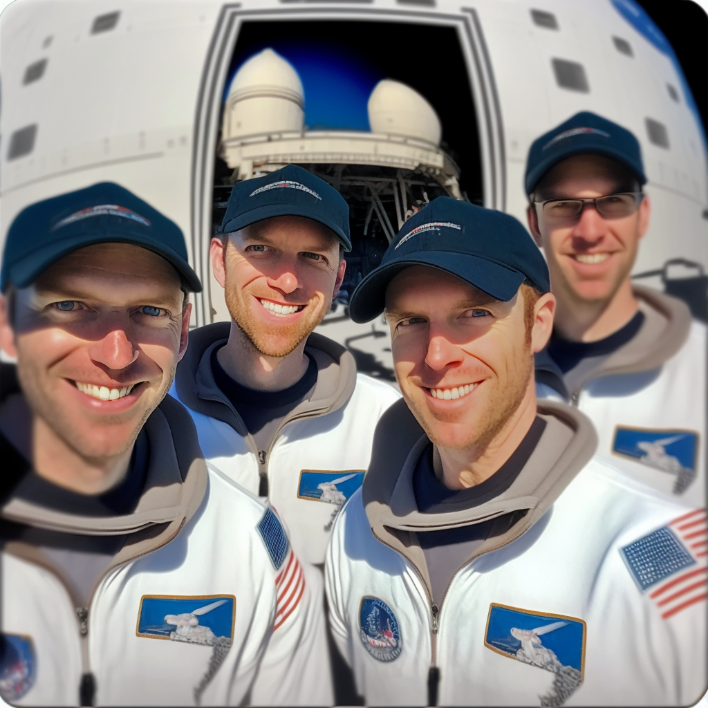 Kepuraites dėvintys astronautai