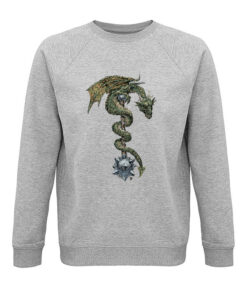 Universalus ekologiškas džemperis "Dragon Mace" pilka melanžinė