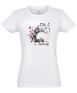 Moteriški marškinėliai "MusicForFestivalv" balta