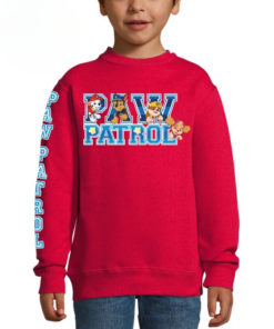 Raudonas džemperis vaikams su paw patrol herojais