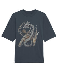 Universalūs ekologiški oversized marškinėliai "Baltic Dragon"