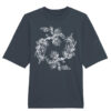 Universalūs ekologiški oversized marškinėliai "Floral 3 white"