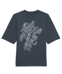 Universalūs ekologiški oversized marškinėliai "Floral Graphic"