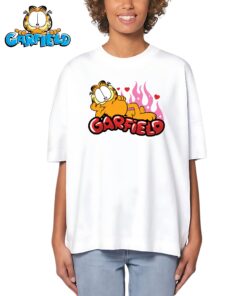 Trumpomis rankovėmis oversized universalūs marškinėliai su spauda iš Garfieldo kolekcijos Garfield