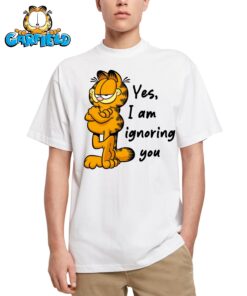 Trumpomis rankovėmis oversized universalūs marškinėliai su spauda iš Garfieldo kolekcijos I'm ignoring you