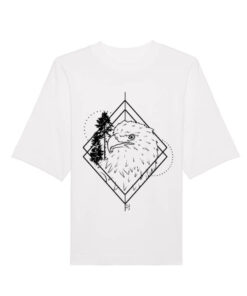 Universalūs ekologiški oversized marškinėliai "Abstract eagle"