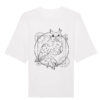 Universalūs ekologiški oversized marškinėliai "Abstract owl"