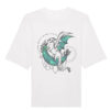 Universalūs ekologiški oversized marškinėliai "Green dragon 224"