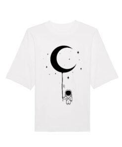 Universalūs ekologiški oversized marškinėliai "Holding moon"