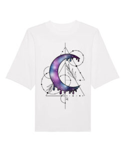 Universalūs ekologiški oversized marškinėliai "Moon construction"
