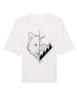 Universalūs ekologiški oversized marškinėliai "Nature wolf"