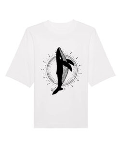 Universalūs ekologiški oversized marškinėliai "Whale"