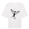 Universalūs ekologiški oversized marškinėliai "Whale tale"
