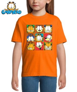 Oranžiniai marškinėliai vaikams iš Garfildo kolekcijos Garfildo draugai