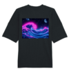 Universalūs ekologiški oversized marškinėliai "Neon Waves"