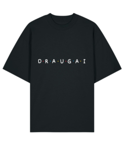 Ekologiški oversized marškinėliai "DRAUGAI - Friends"