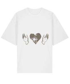 Ekologiški oversized marškinėliai "Tebunie baltai ruda"