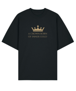 Ekologiški oversized marškinėliai "A crown born"