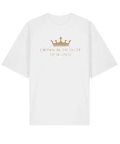Ekologiški oversized marškinėliai "Crown In The Light"
