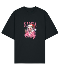 Ekologiški oversized marškinėliai "Kalėdos Santa"