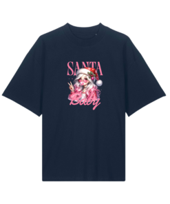 Universalūs ekologiški oversized marškinėliai "Kalėdos Santa"